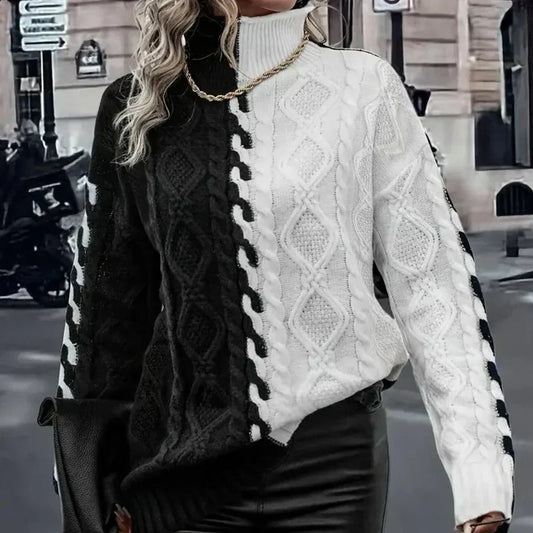 Pull Col Roulé Femme Hiver Chaud et Doux - PanierRoyale