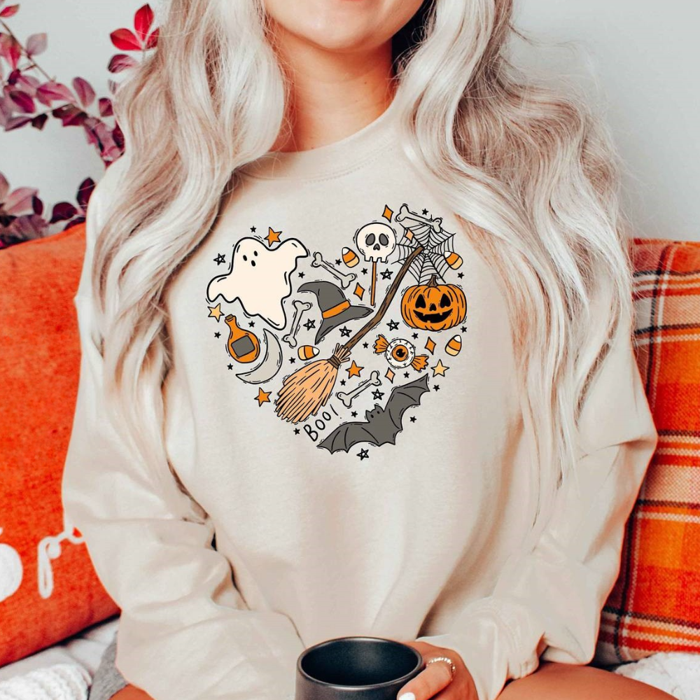 Sweat à Capuche Halloween Femmes Dessins Épouvantables - PanierRoyale