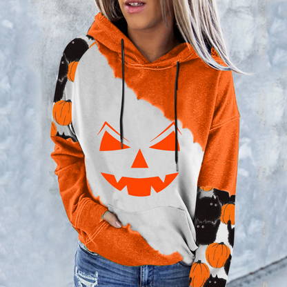Sweat à Capuche Femme Noir Halloween Chic - PanierRoyale