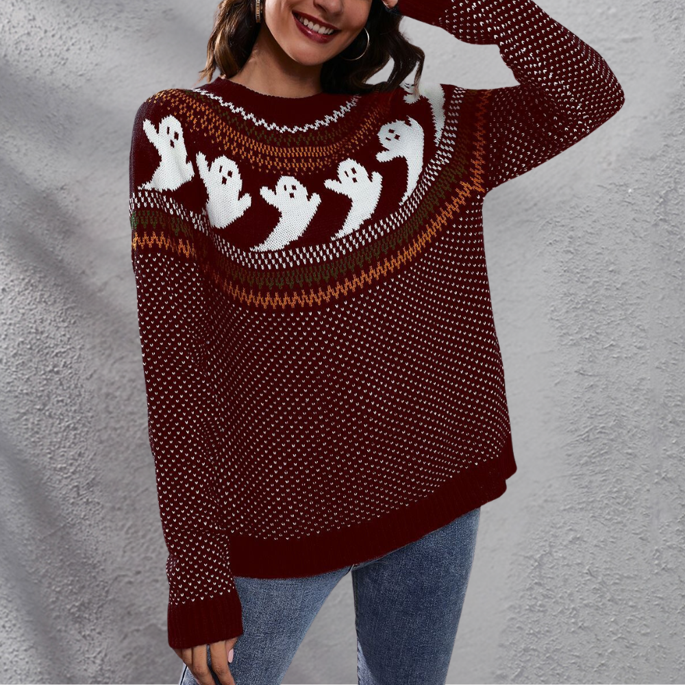 Pull Halloween Femme Élégant et Décontracté