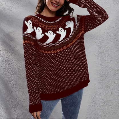 Pull Halloween Femme Élégant et Décontracté