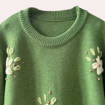Kalina - Pull femme avec fleurs brodées
