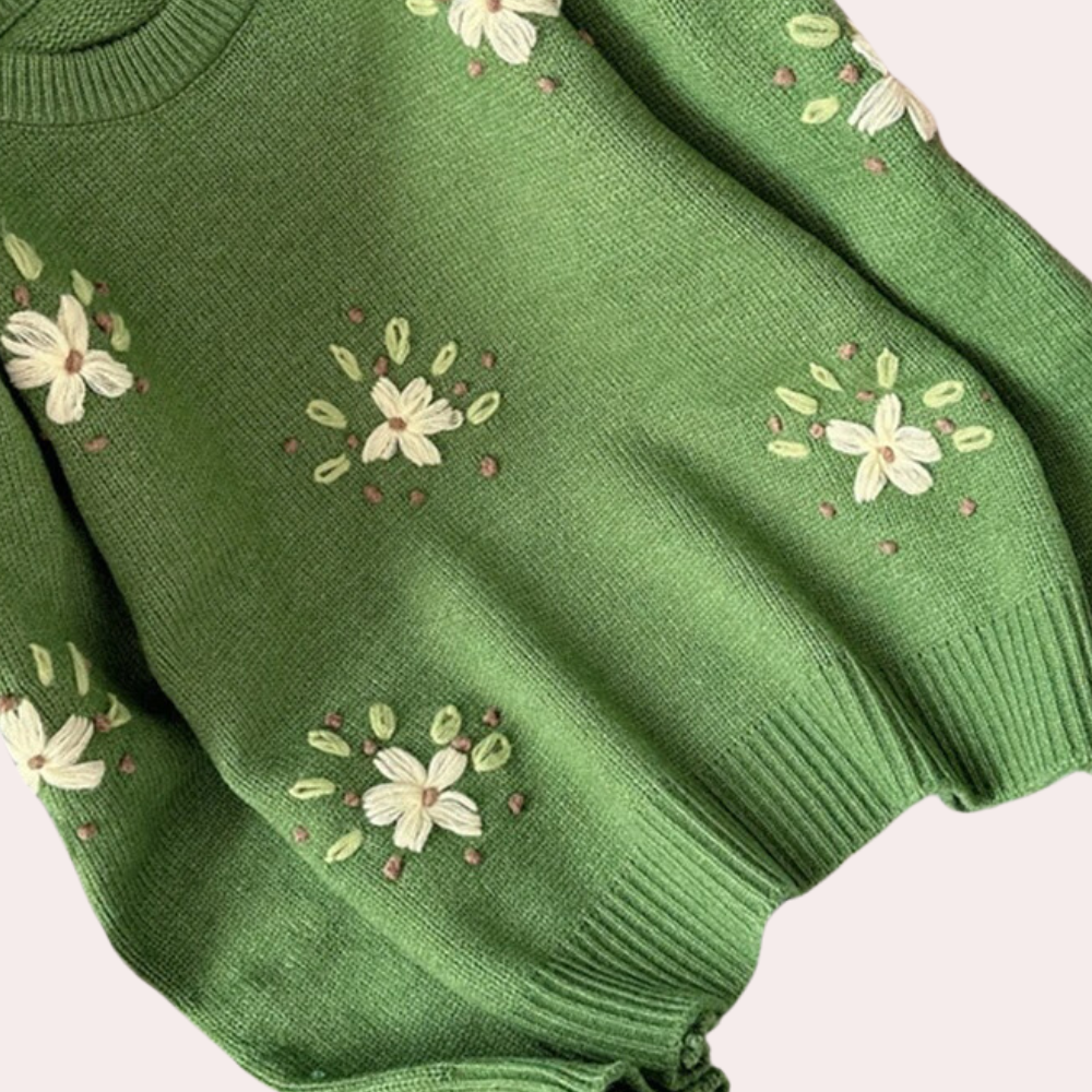 Kalina - Pull femme avec fleurs brodées