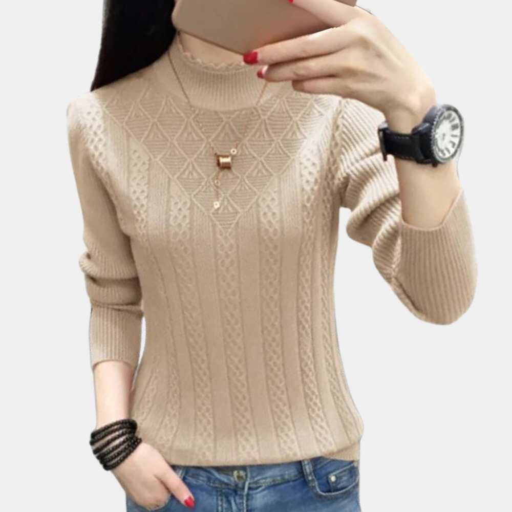 Pull Col Roulé Court pour Femme Élégant