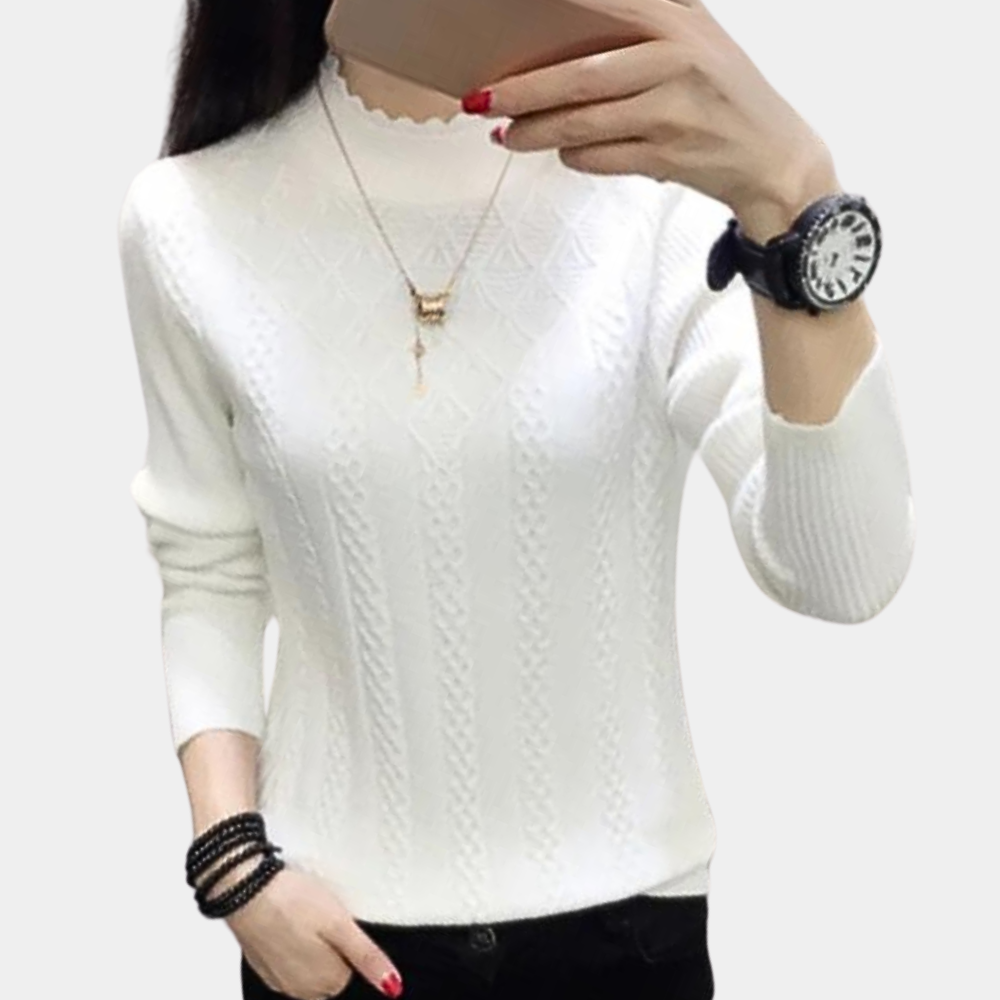 Pull Col Roulé Court pour Femme Élégant