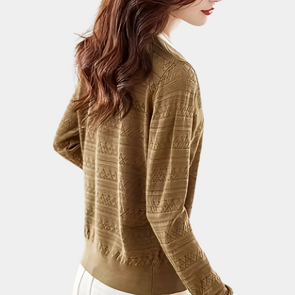 Lioren - Pull en V sophistiqué pour femme