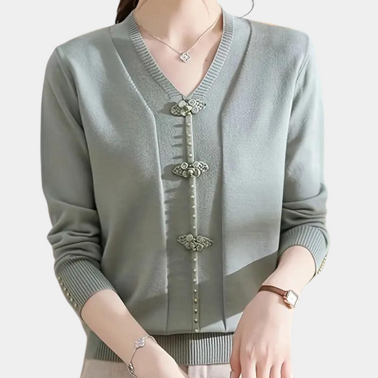 Pull Col V Femme Élégant et Confortable - PanierRoyale