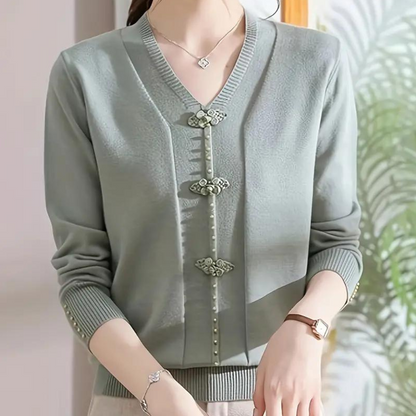 Pull Col V Femme Élégant et Confortable