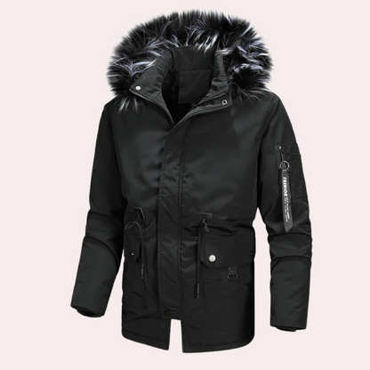 Blouson Homme Hiver Chaud et Imperméable avec Capuche