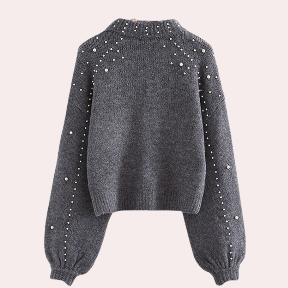 Pull Tricoté avec Perles pour Femme Élégante - PanierRoyale