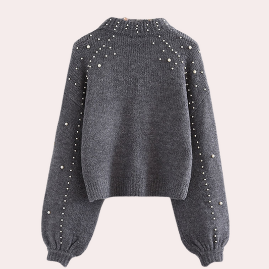 Pull Tricoté avec Perles pour Femme Élégante - PanierRoyale