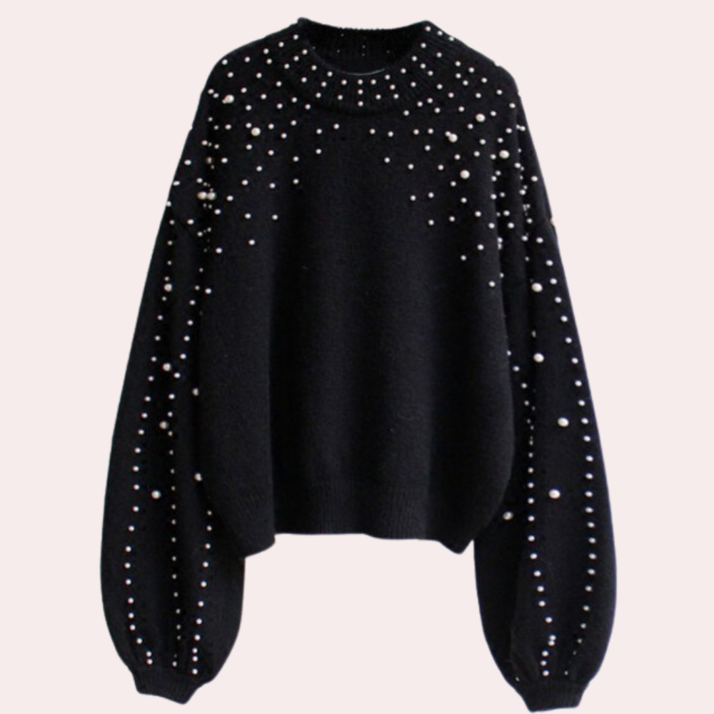 Pull Tricoté avec Perles pour Femme Élégante