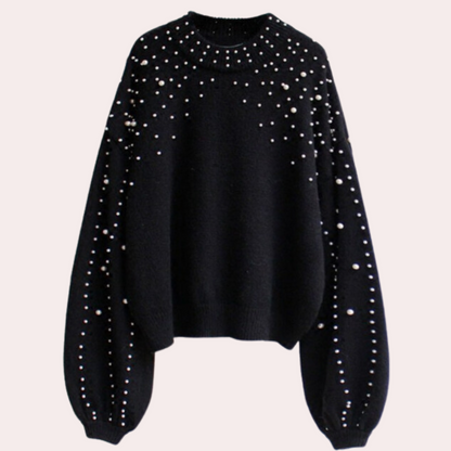 Pull Tricoté avec Perles pour Femme Élégante