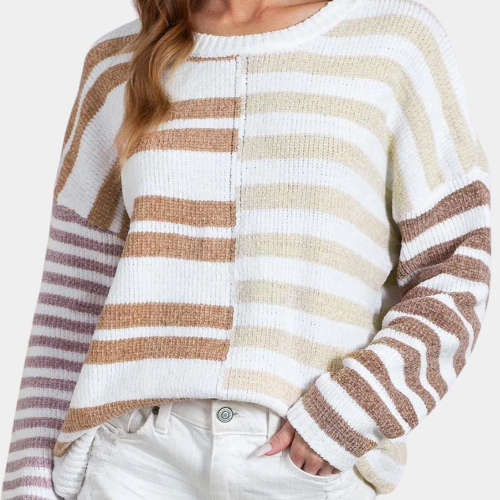 Pull en Maille Rayée Élégant pour Femme