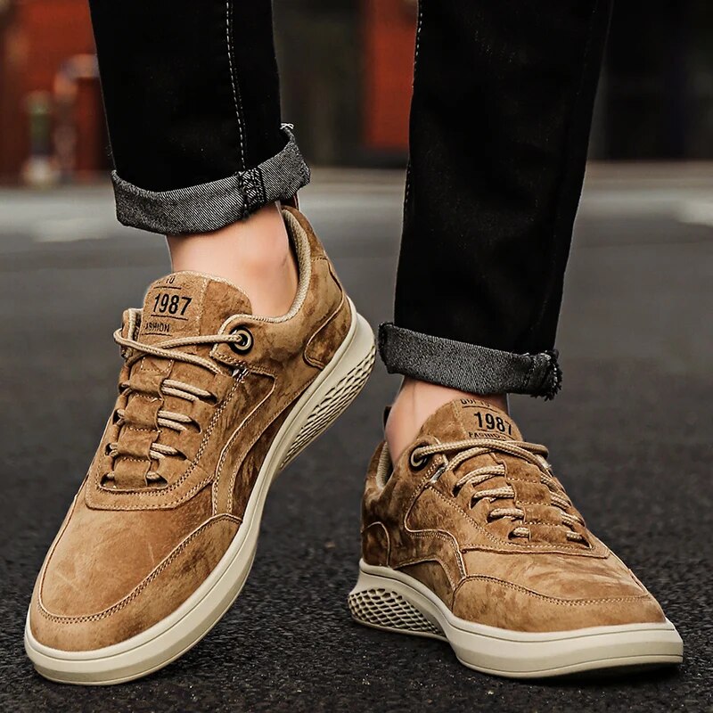 Baskets Homme Cuir Souple Confortable