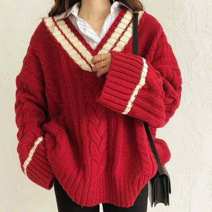 Pull Col V Féminin Doux et Chaud pour Hiver