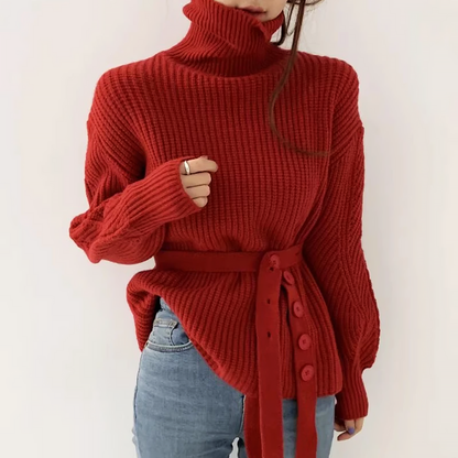 Pull Femme Col Montant Chaud et Doux pour Hiver - PanierRoyale