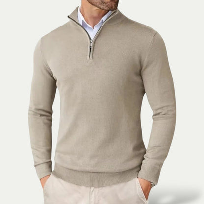 Pull Homme Casual à Fermeture Éclair Longue