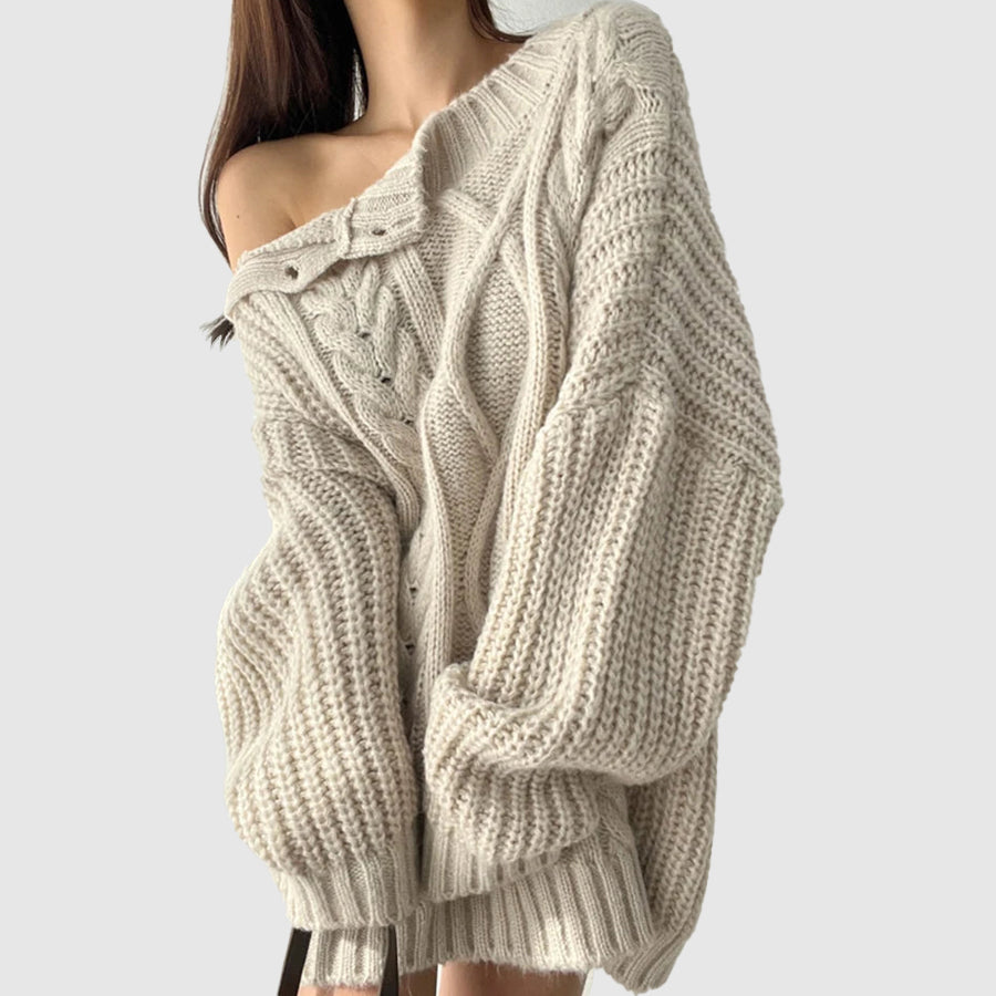 Pull Femme Col V Haut de Qualité Hiver
