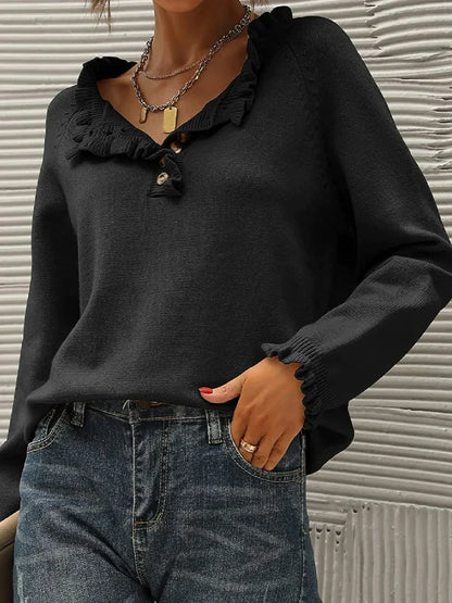 Pull Femme Col Rond Doux et Chaud Beige