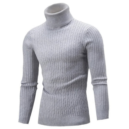 Pull Homme Col Montant Manches Longues Hiver Chaud