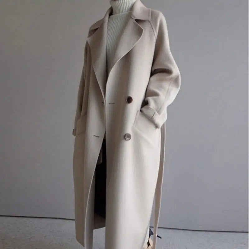 Manteau Long Femme Hiver avec Poche - PanierRoyale