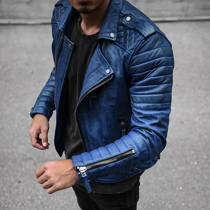 Blouson Cuir Homme Noir Élégant