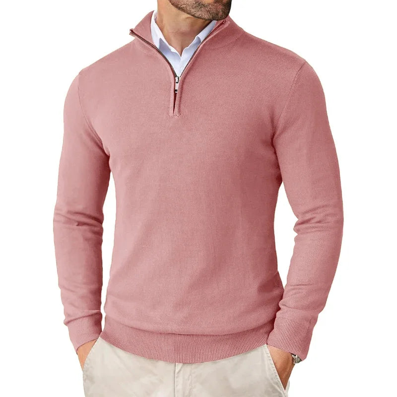 Pull Homme Col Zip en Molleton Doux