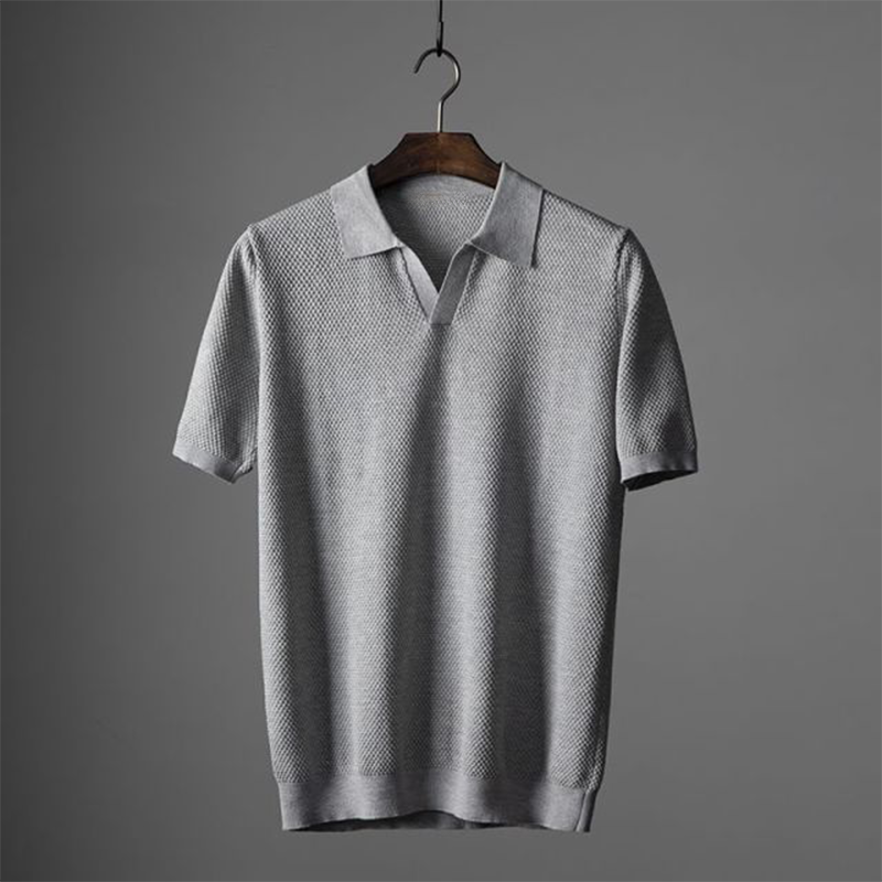 Polo Homme Manches Courtes Col V pour Été