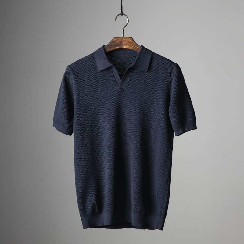 Polo Homme Manches Courtes Col V pour Été