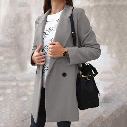 Manteau Femme Hiver Douillet avec Poches Réchauffantes