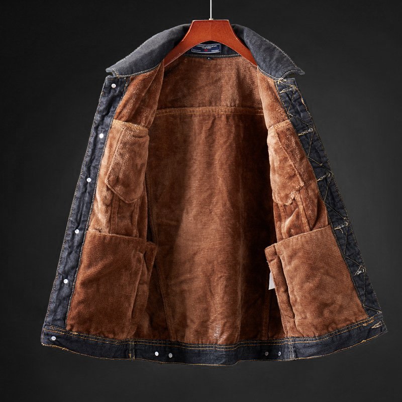 Blouson Homme Denim Doublure Polaire Chaude