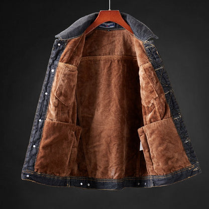 Blouson Homme Denim Doublure Polaire Chaude