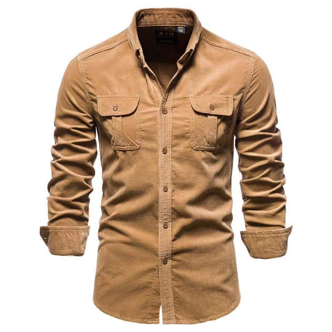 Chemise Homme Brun Foncé Élégante à Manches Longues - PanierRoyale