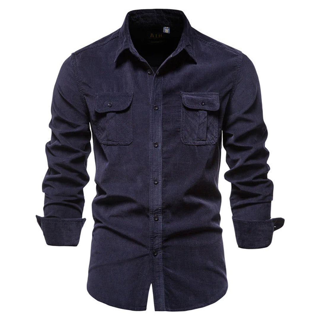 Chemise Homme en Velours Confort Manches Longues