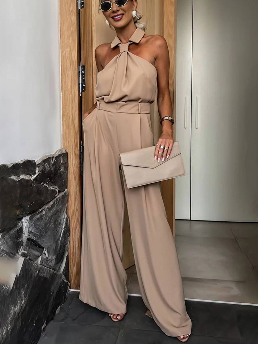 Robe Combinaison Femelle Courte sans Manches avec Poches - PanierRoyale