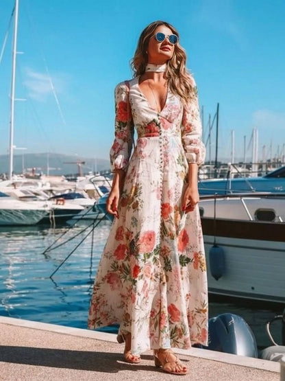 Robe Été Blanche en Dentelle avec Fleurs