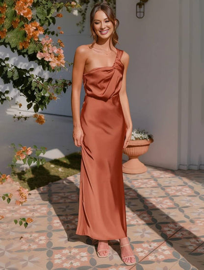 Robe Décontractée Une Épaule Longue sans Manches Élégante - PanierRoyale