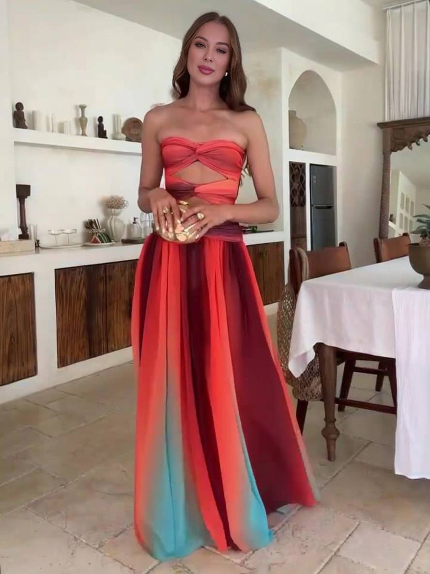 Robe Été Longue en Mousseline Légère et Élégante