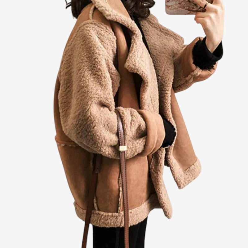 Manteau Bomber Classique Noir avec Manches Longues et Poches
