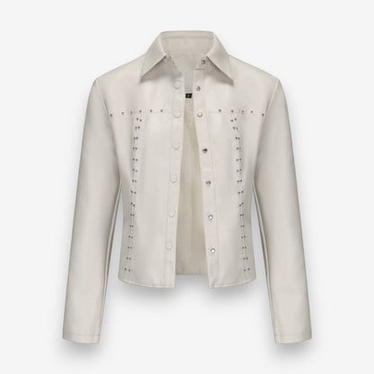 Veste Femelle Élégante à Manches Longues Col Reversible