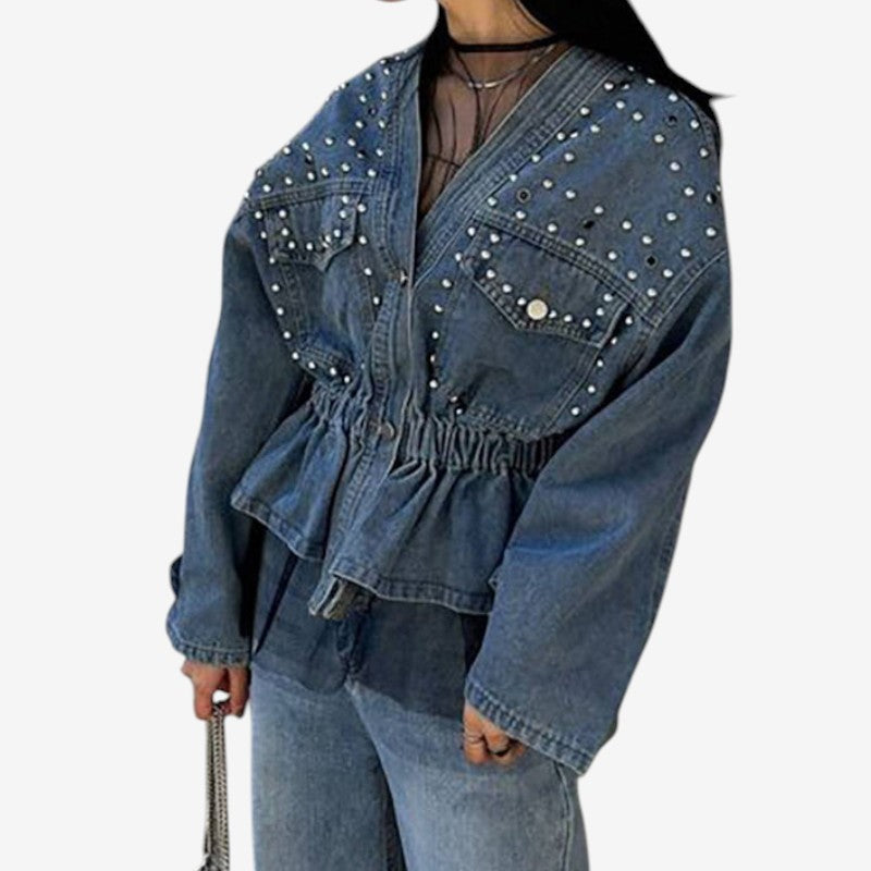 Veste Femme Col V Boutonnée Chic et Raffinée - PanierRoyale