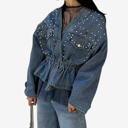 Veste Femme Col V Boutonnée Chic et Raffinée - PanierRoyale