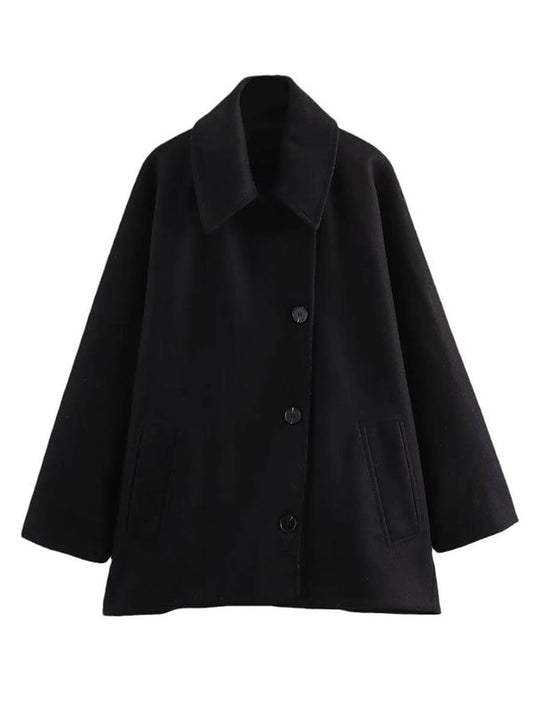 Manteau Femme OversizeLong Manches Boutons Élégant - PanierRoyale