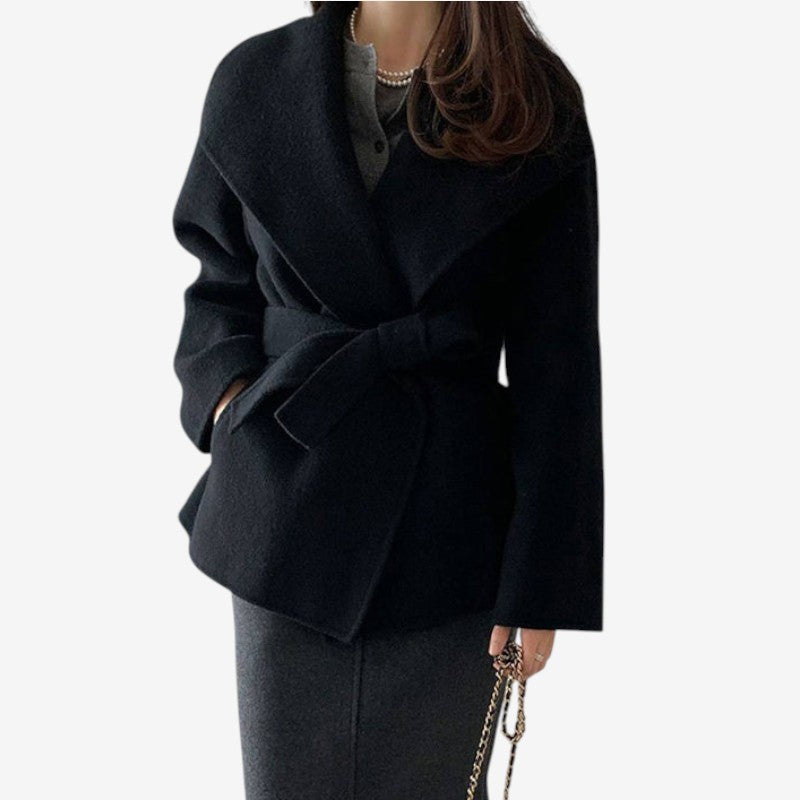 Manteau Femme Mi-Long Élégant avec Ceinture et Poches - PanierRoyale