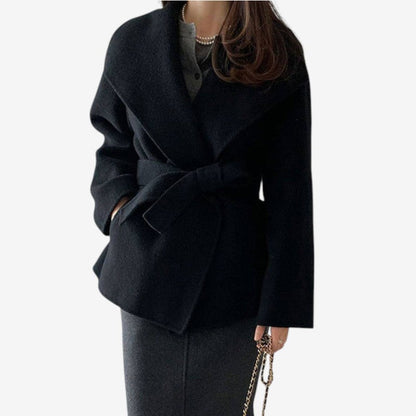 Manteau Femme Mi-Long Élégant avec Ceinture et Poches - PanierRoyale