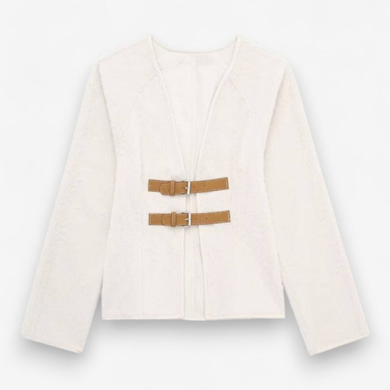 Cardigan Femme Col V Oversize en Laine Bouclée