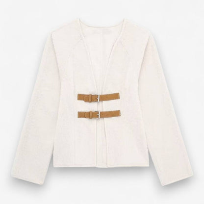 Cardigan Femme Col V Oversize en Laine Bouclée