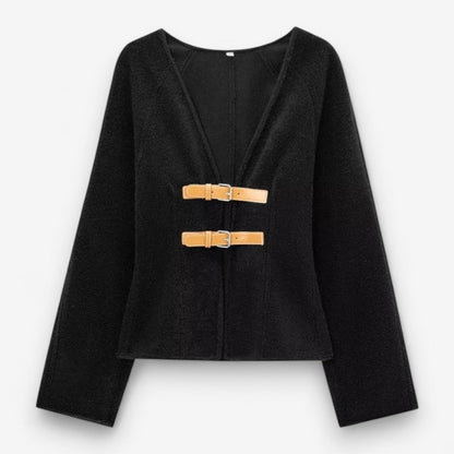 Cardigan Femme Col V Oversize en Laine Bouclée - PanierRoyale
