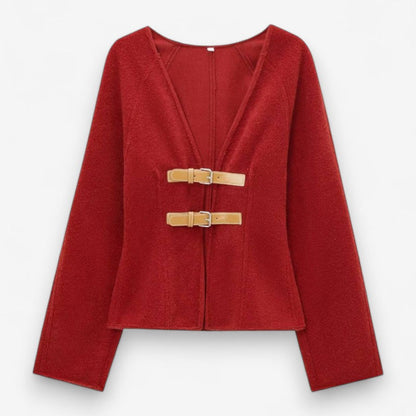 Cardigan Femme Col V Oversize en Laine Bouclée